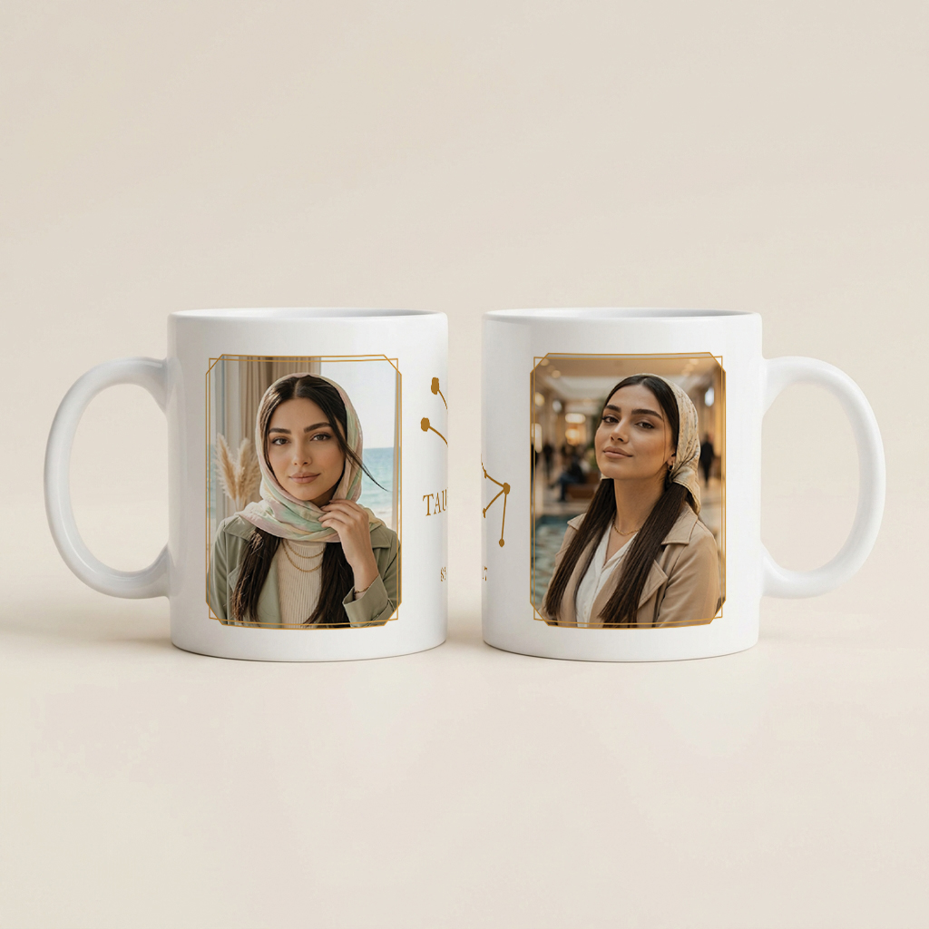 ماگ سرامیکی طرح عکس و صورت فلکی اردیبهشت