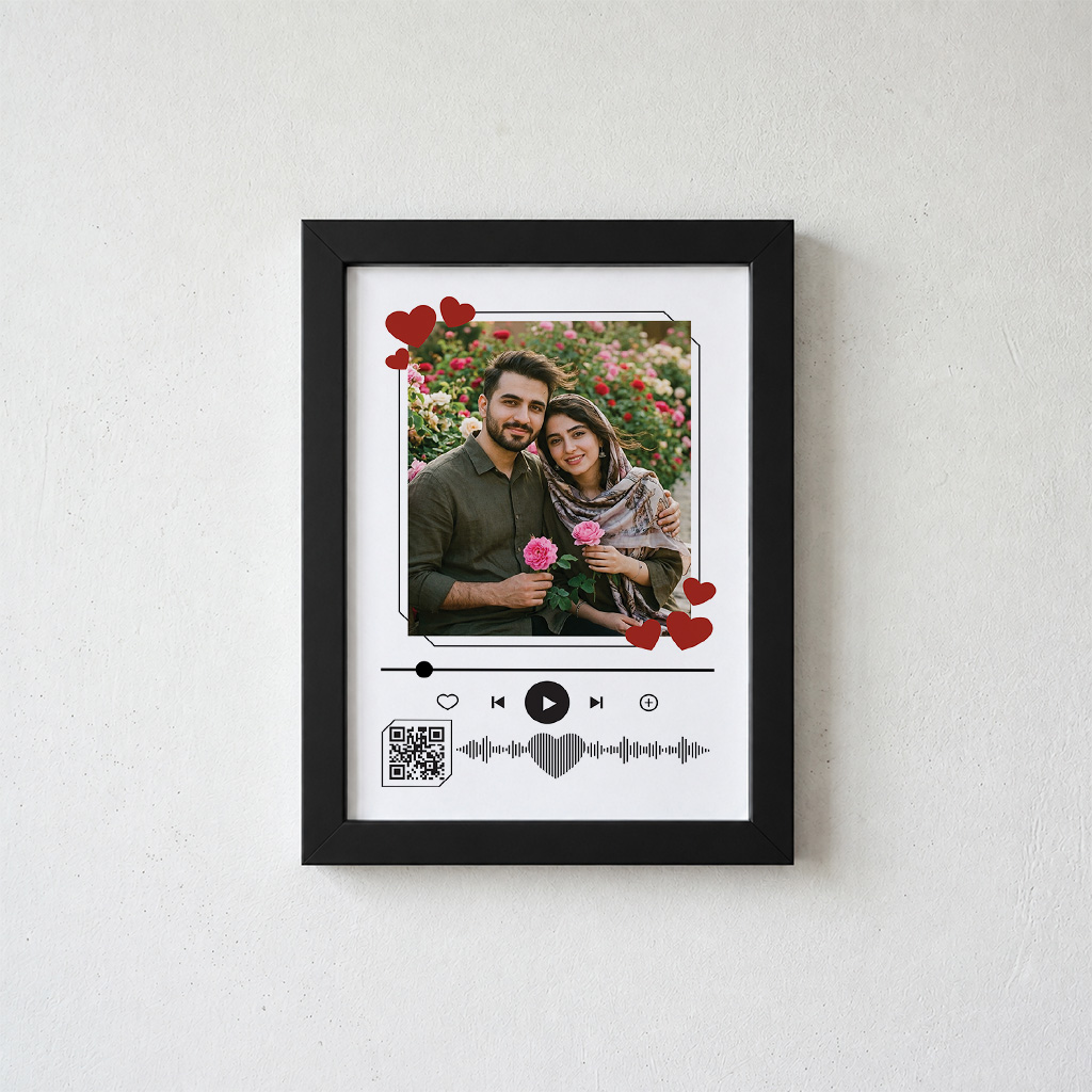 قاب عکس عاشقانه با عکس دلخواه با QRcode