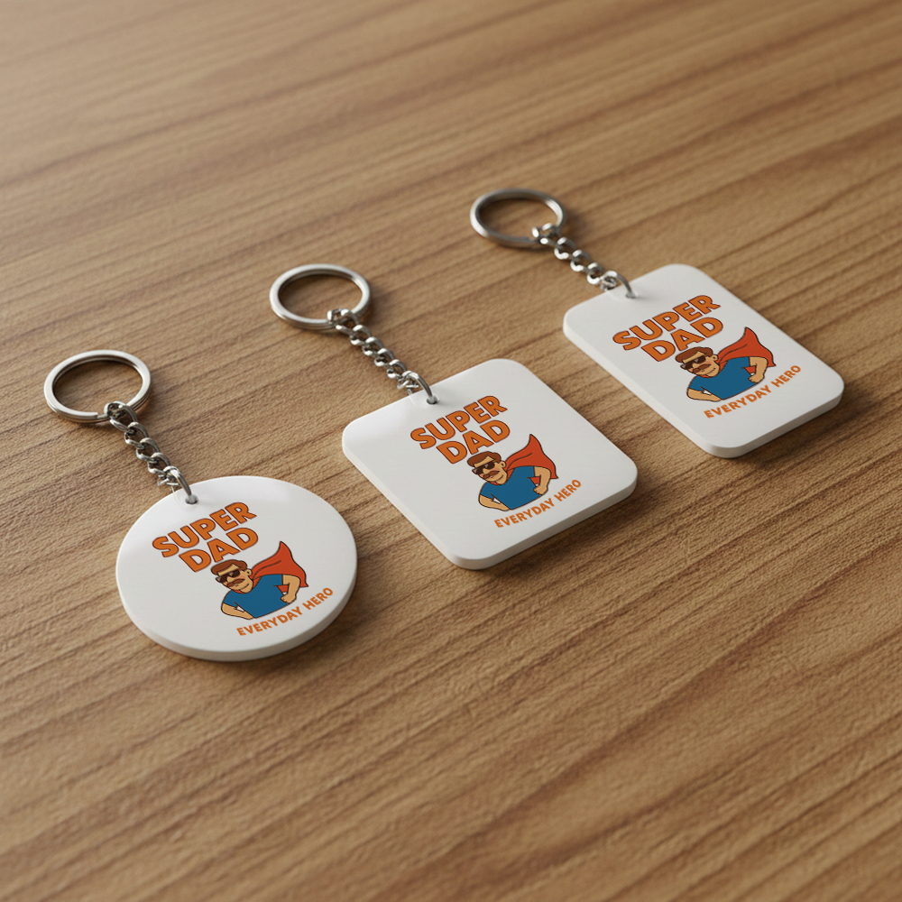 دسته کلید سفارشی روز پدر (طرح Super Dad)