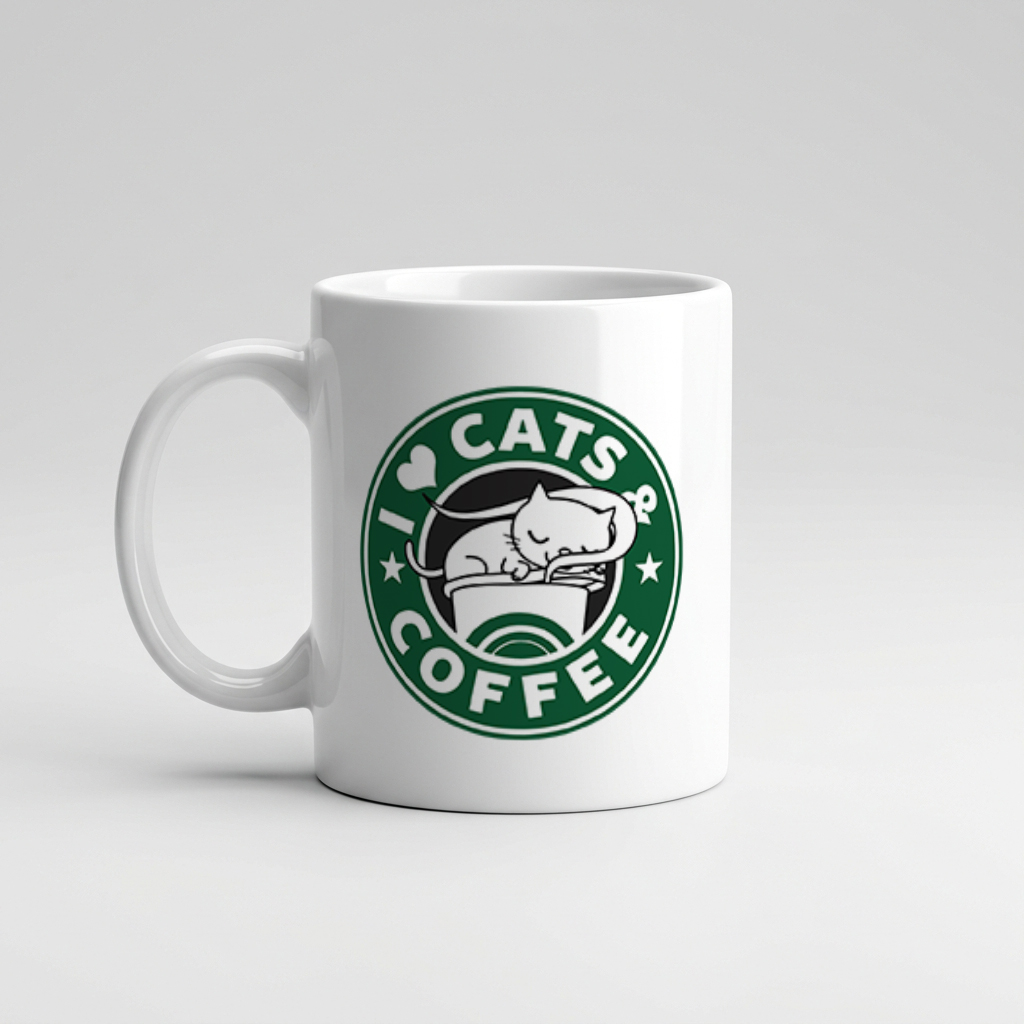 ماگ سرامیکی طرح I Love Cats & Coffee
