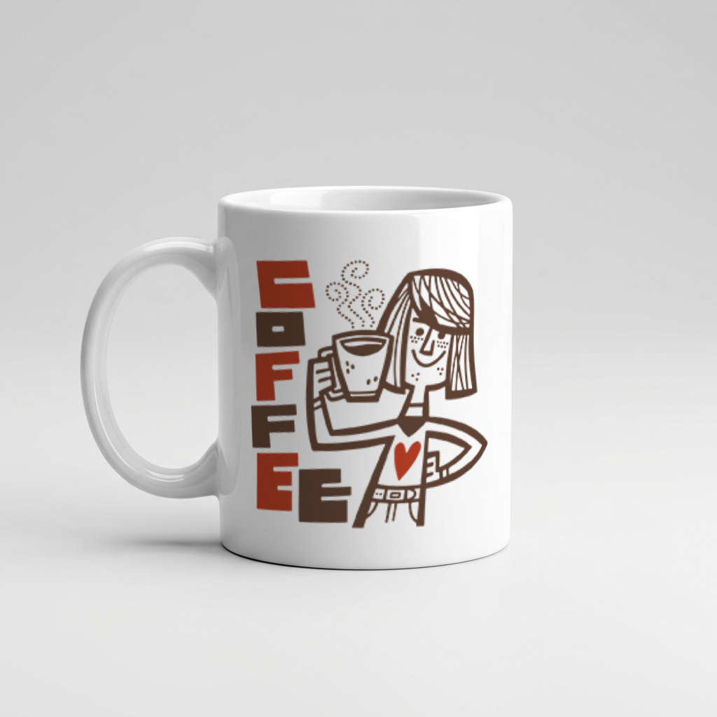 ماگ سرامیکی طرح Girl love Coffee